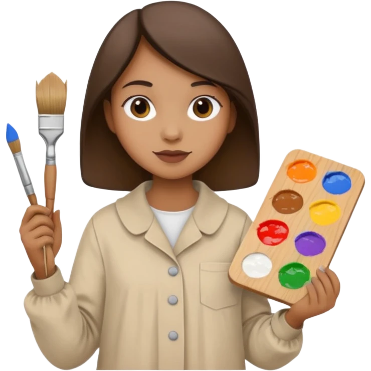 artist painting a picture, holding a paintbrush and palette emoji