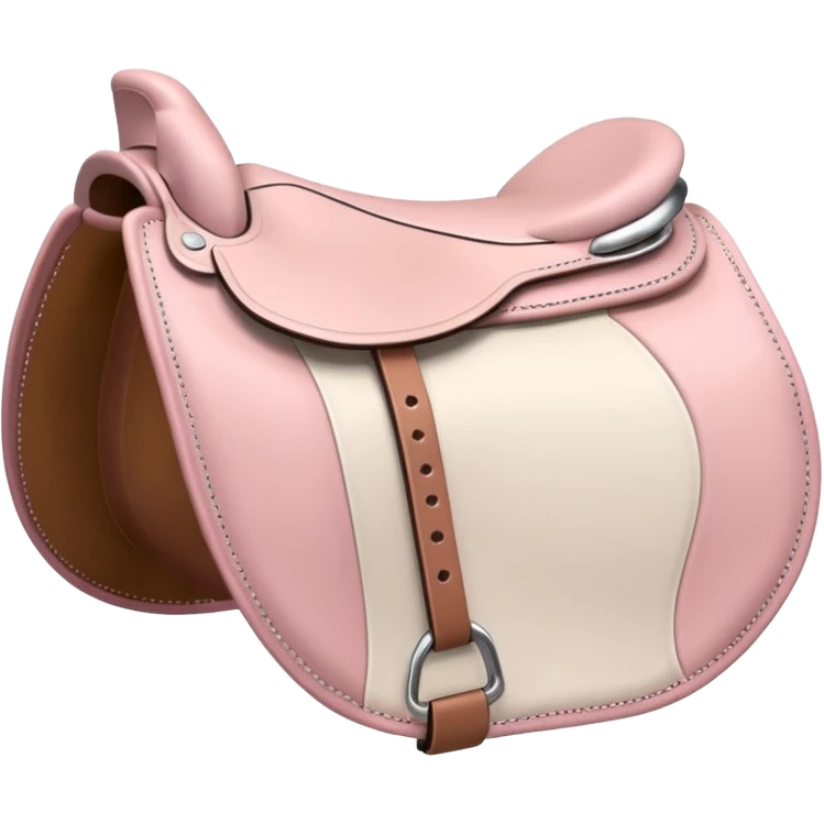 White and soft pink saddle emoji