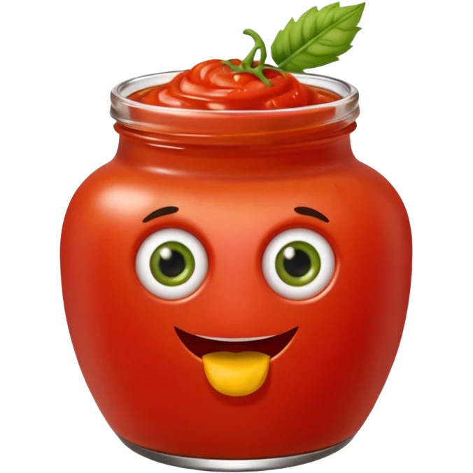 Un tarro de salsa de tomate y un tarro de salsa de mostaza al uno al lado del otro, los dos tarros con ojos emoji