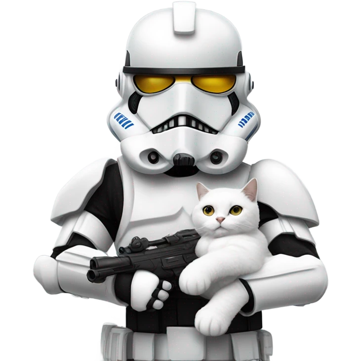 Stormtrooper holding up a cat emoji
