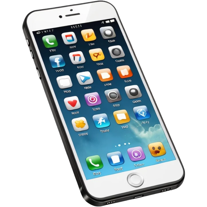 clean smartphone outline with a generic app icon, polished, glossy, 3D look emoji