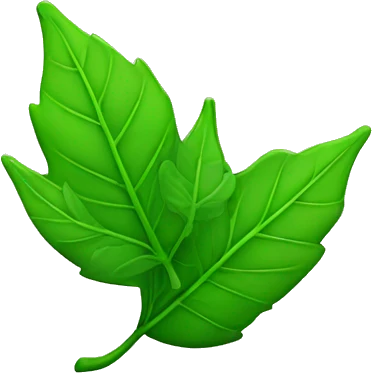 green leaf for smoke emoji