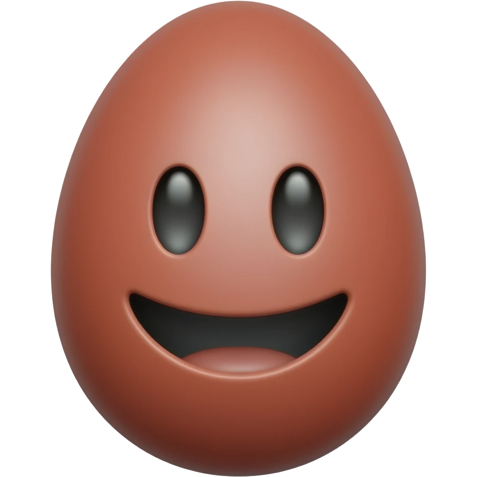 ovo vermelho com sorriso sem dente emoji
