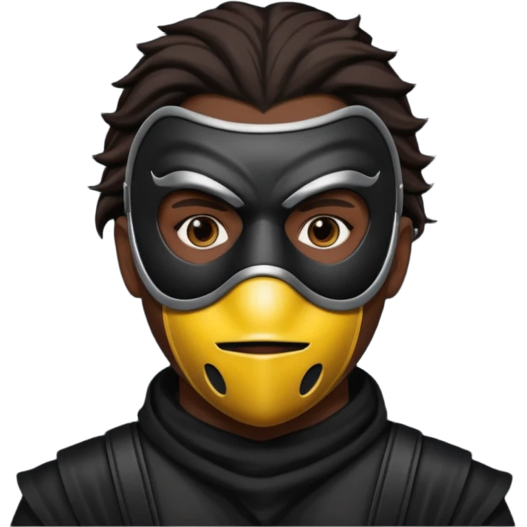 bdsm slave black leather fullhead mask, no metallic details emoji