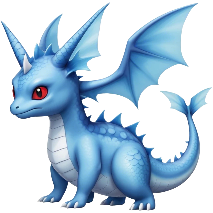 Edgy cool Lapras-Vaporeon-hybrid full body, four legs, red eyes,  emoji