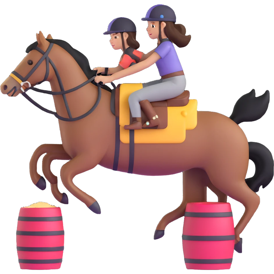 girl barrel racing on a horse emoji