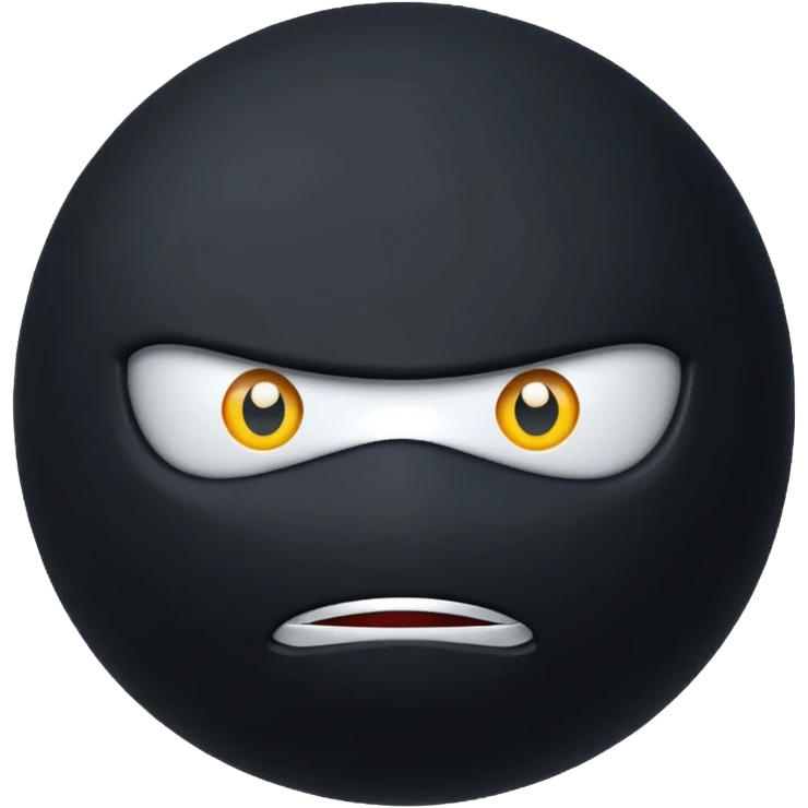 Black fabric Limbless ninja ball sphere emoji