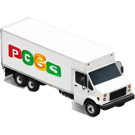Boxtruck with letters "PGS” on the side emoji