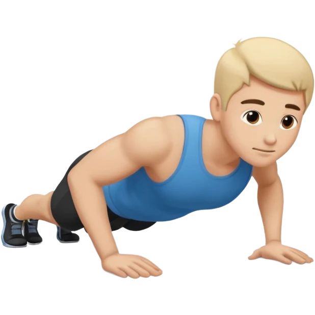 Pushup with no face emoji