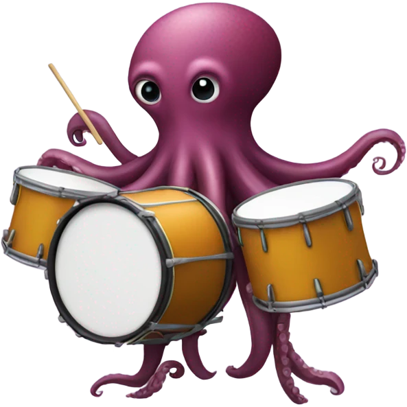 Octopus playing the drums emoji