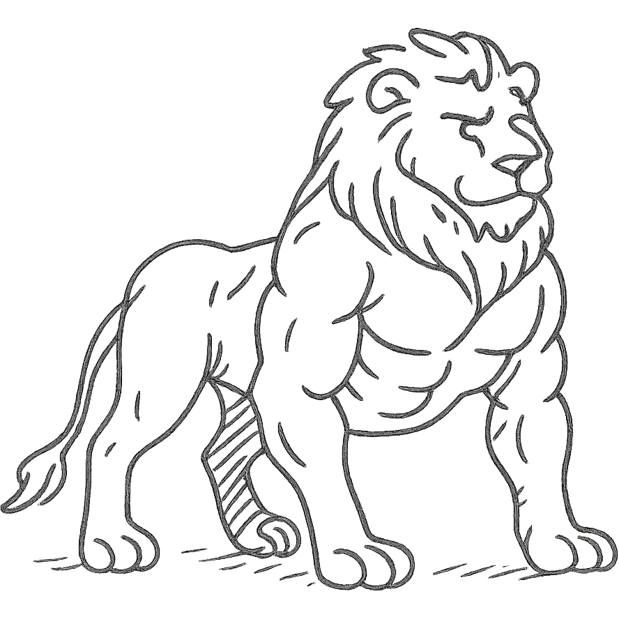 muscular lion emoji
