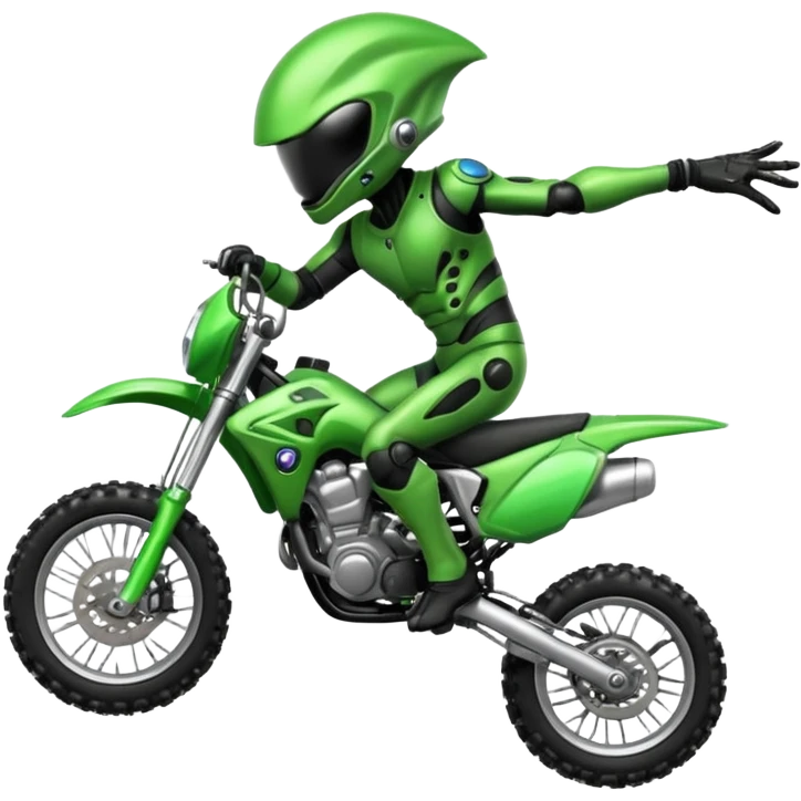 Un ovnie sur jne moto cross qui cabre emoji