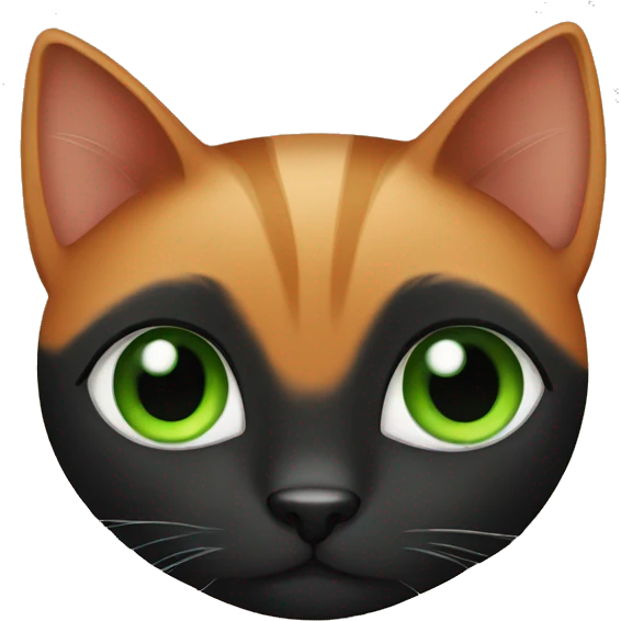 ginger and black cat with green eyes emoji