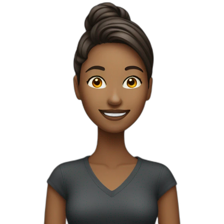 A beautiful female designer with a bright and healthy smile emoji