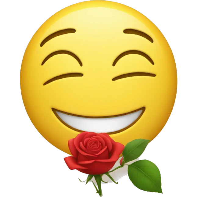 yellow face smiling with a rose emoji