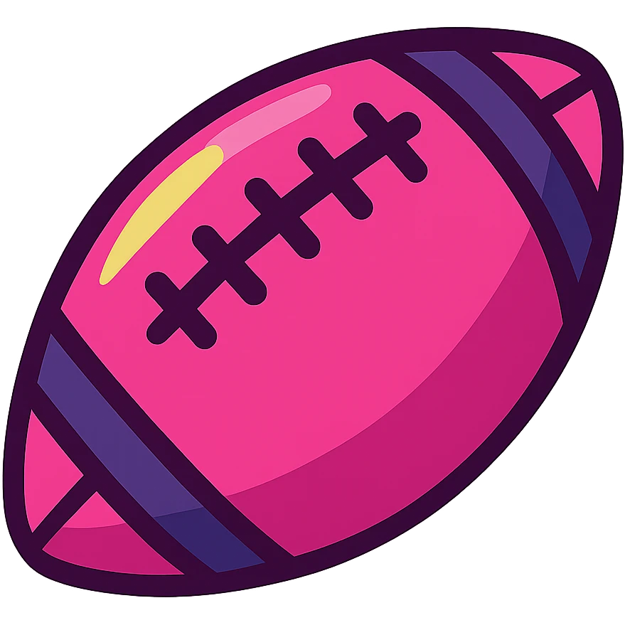 A pink and shining football emoji