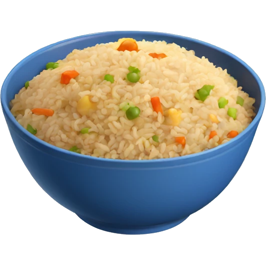 Fried rice in a blue bowl emoji