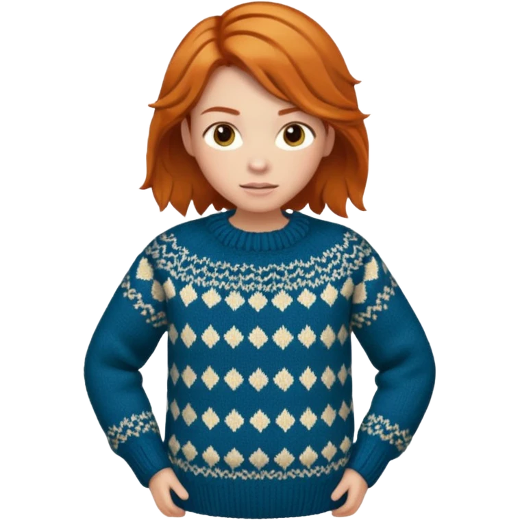 Knitted ginger hair emoji
