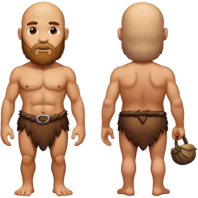 Bald caveman body emoji