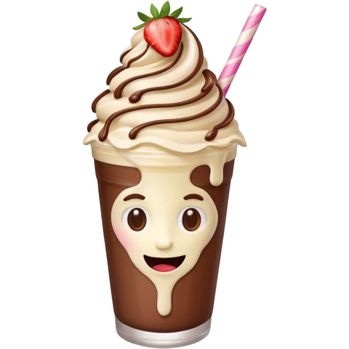 milkshake with a face different flavors emoji