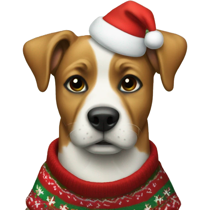 Dog in Christmas sweater emoji