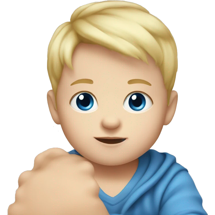 Baby boy with blue eyes and blonde hair  emoji