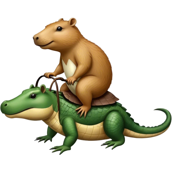 capybara riding alligator  emoji