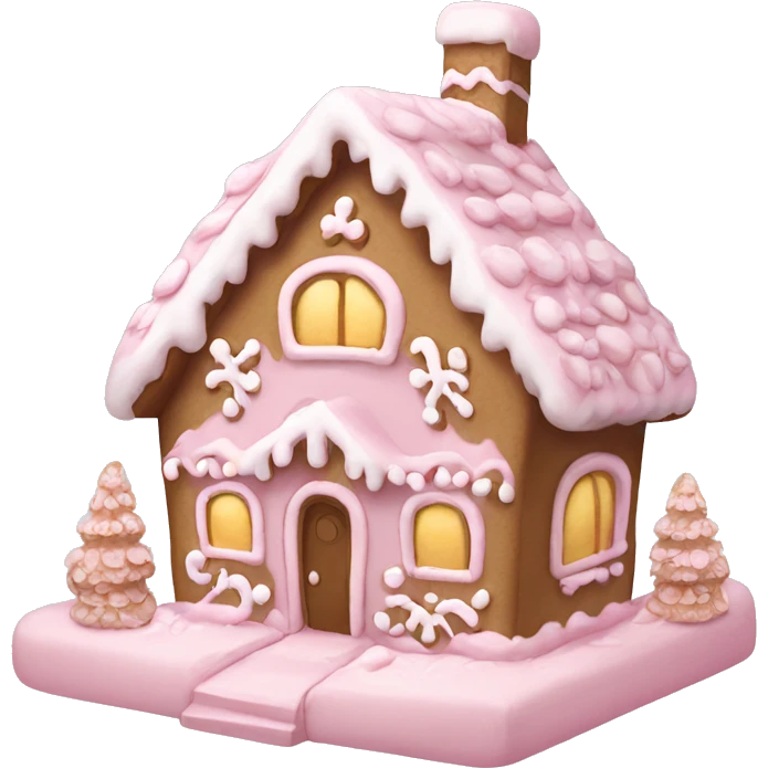 Pale pink gingerbread house  emoji