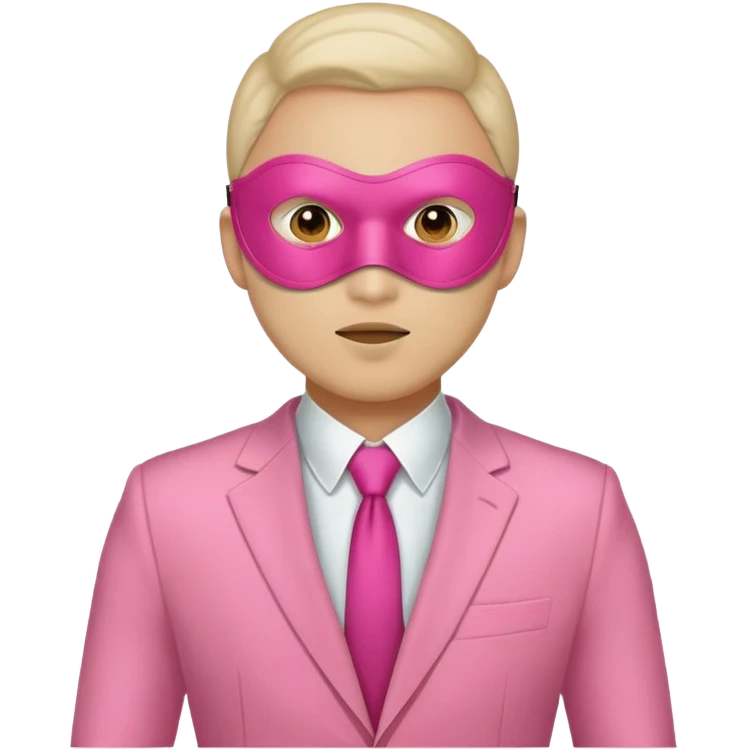 🙆‍♂️Wearing a circle mask and Wearing a pink suit emoji