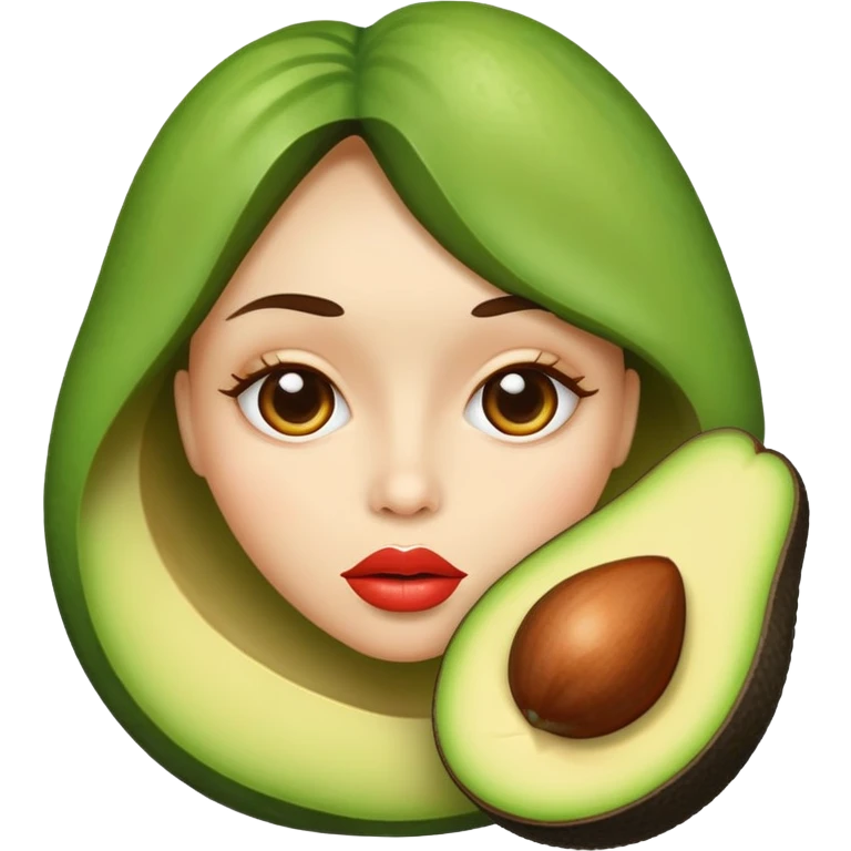 Aguacate con labios grandes emoji