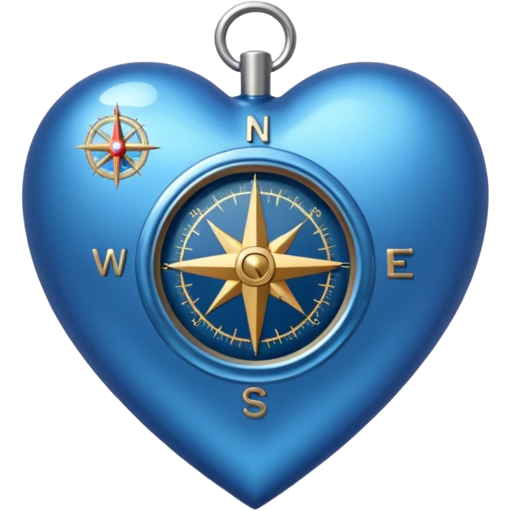 blue heart with a compass emoji