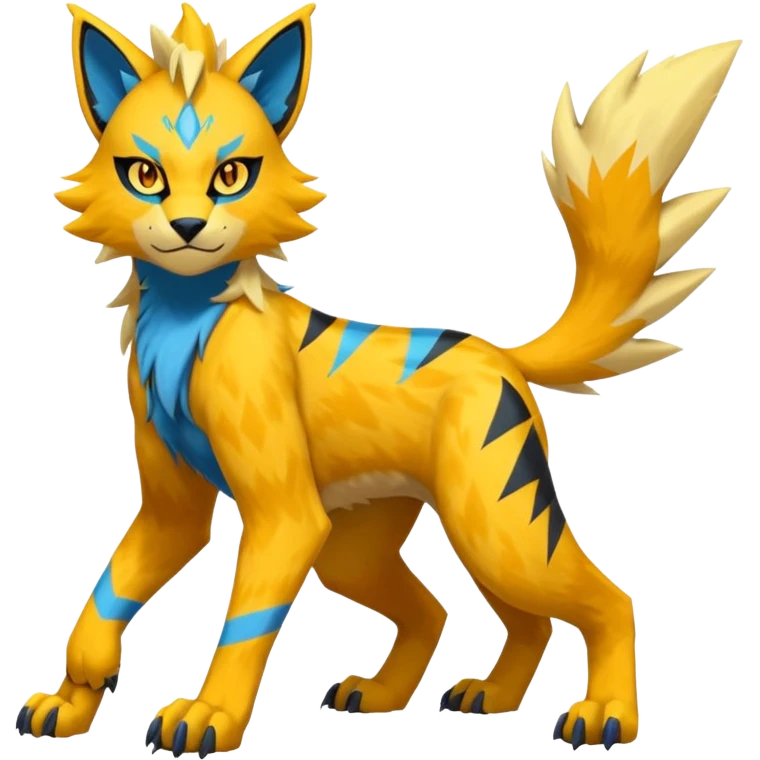 Zeraora-Manectric-Luxray-Bobcat-Fakémon-fusion-animal-creature, full body  emoji