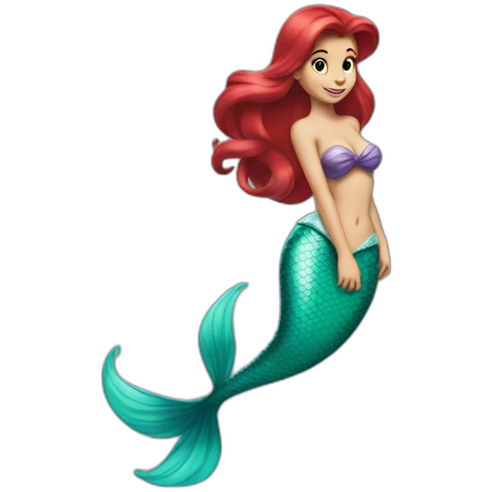Ariel the little mermaid with her tail emoji