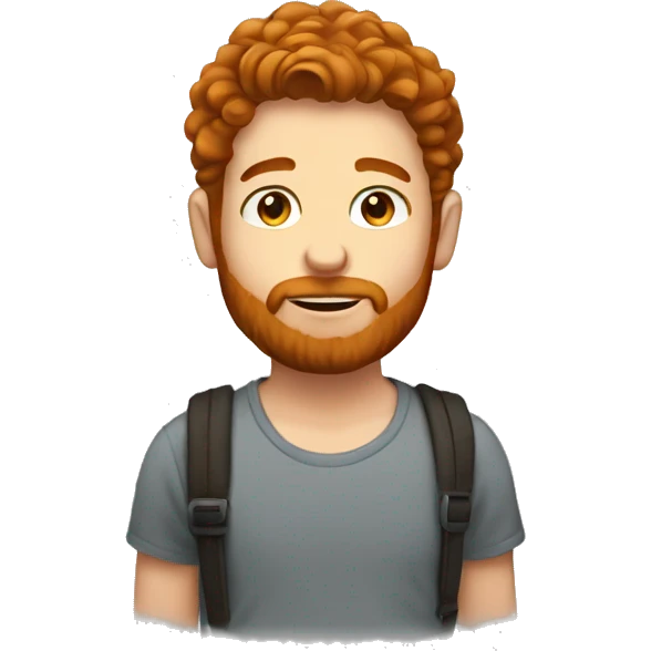 boy with ginger beard and brown hair cruly emoji
