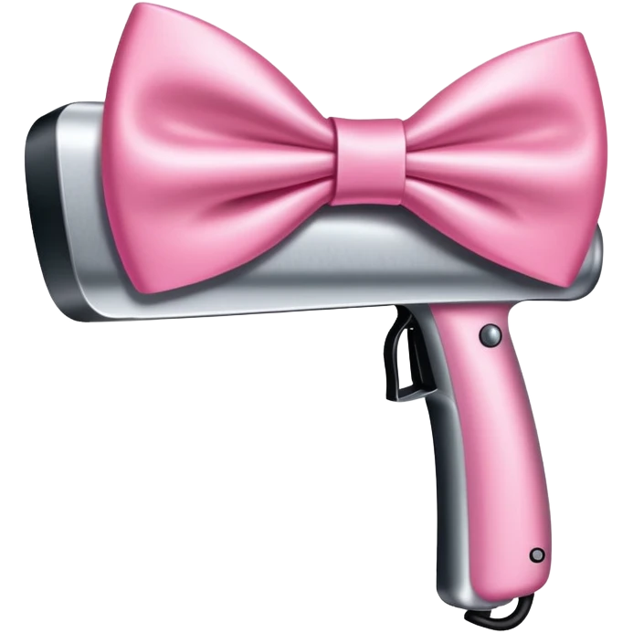 pink coquette flat iron with bow emoji