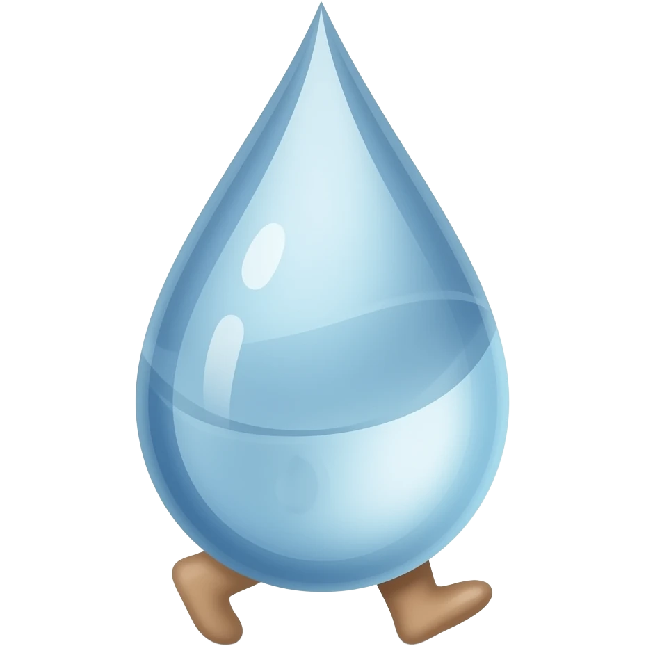 Walking water drop emoji