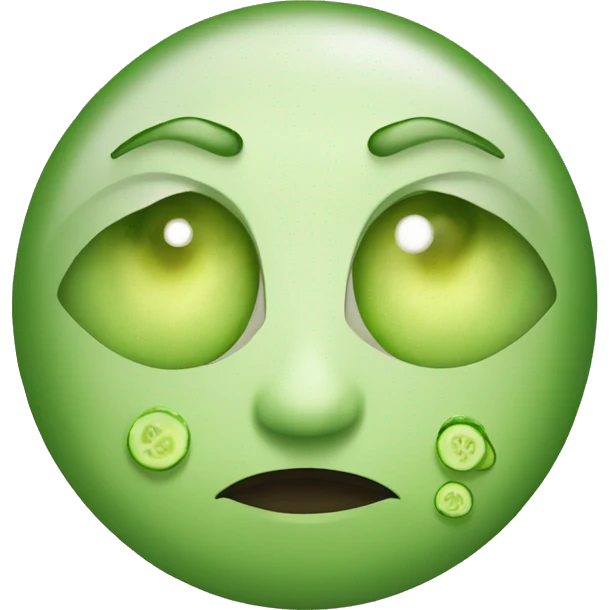 Face with cucumber on eyes emoji