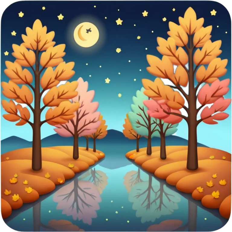 soft pastel autumn night lights emoji