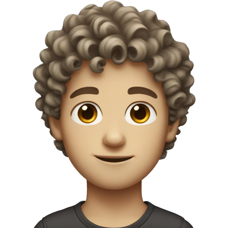 curly hair white skin boy emoji