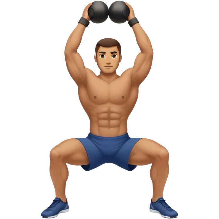 man doing kettlebell swings emoji