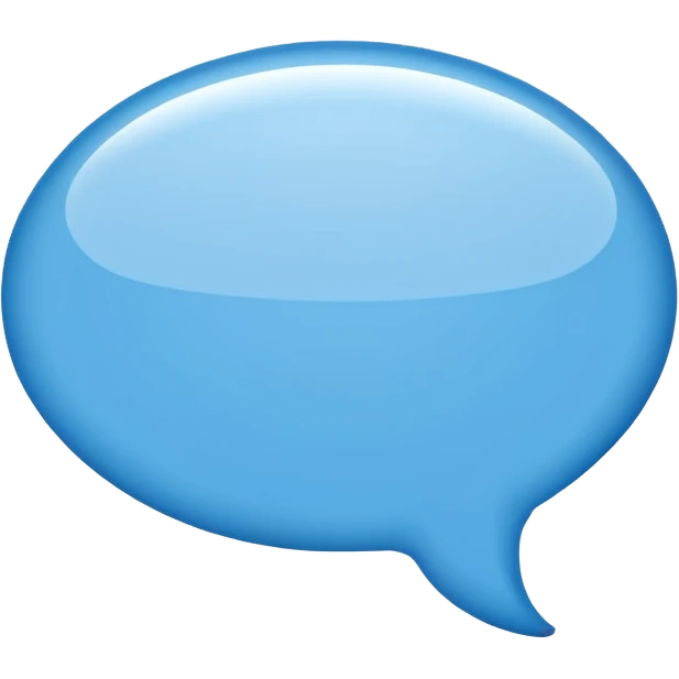 empty blue oval speech bubble, no text, no face, nothing inside emoji