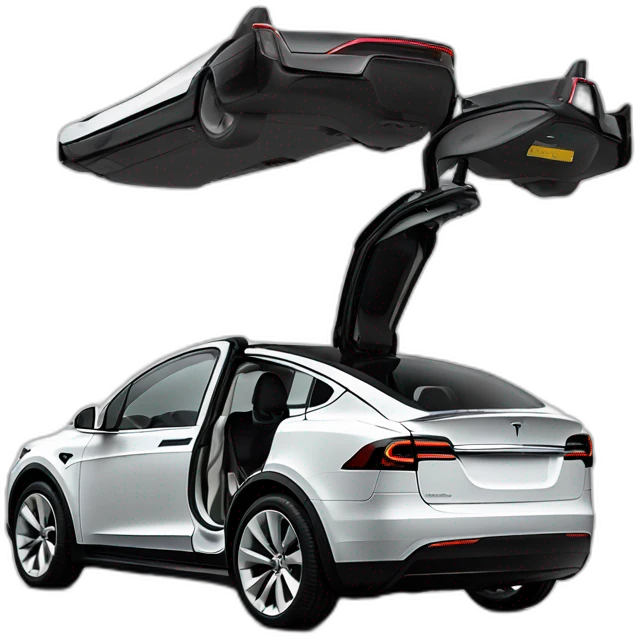 tesla mdodel x open doors shot in profile emoji