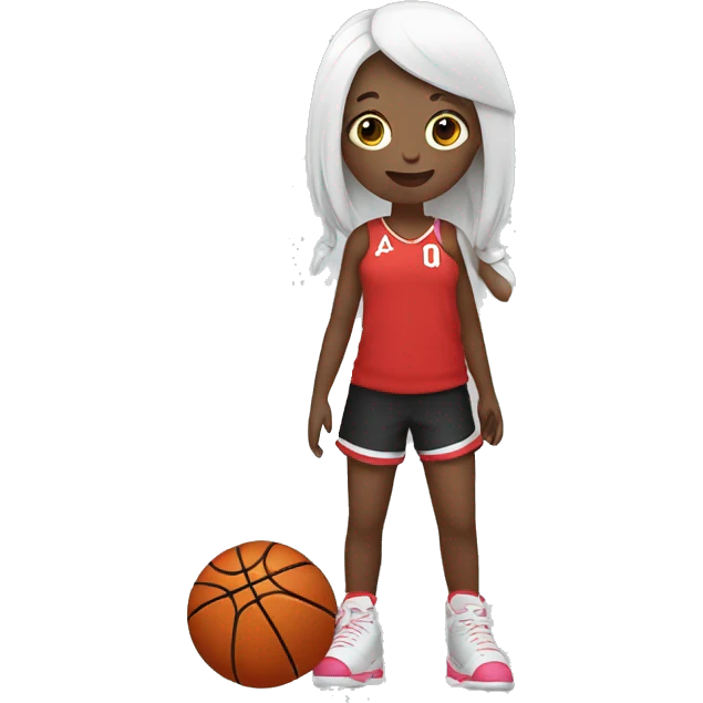 girl that likes basketball, the color red, pandas, and hanging out with friends emoji