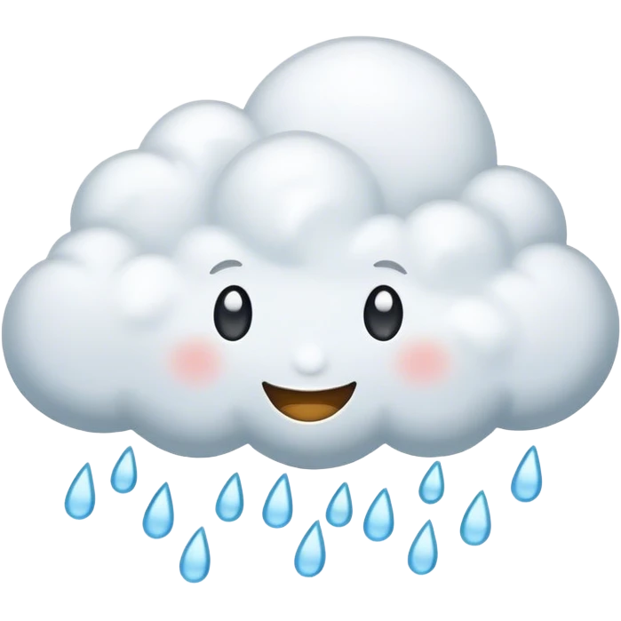 A cute rainy cloud with smile  emoji