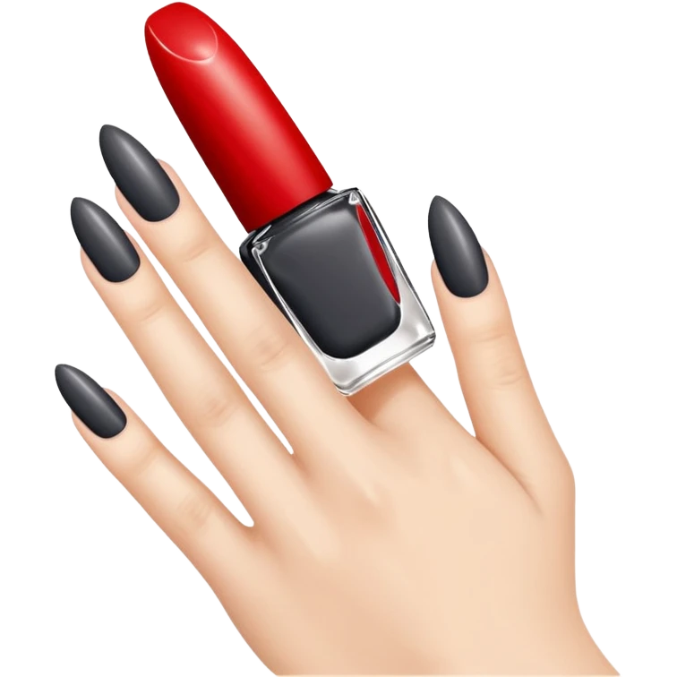 Christian Louboutin dark grey nail polish  emoji