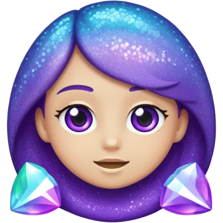 Glitter Purple and Cian less symbol emoji