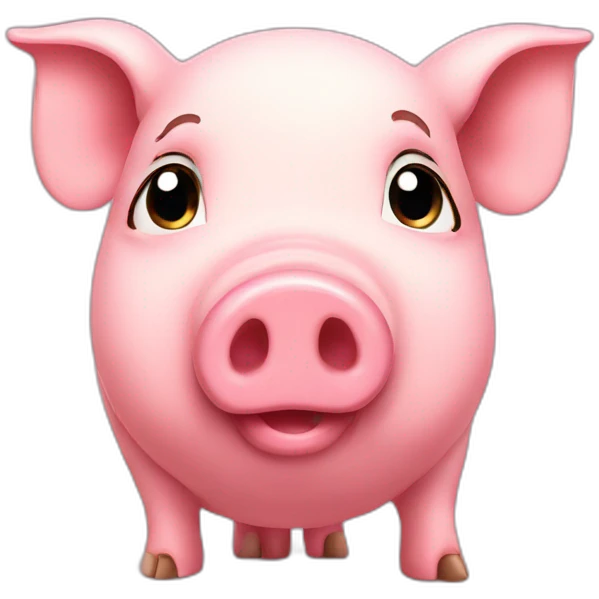 shy pig emoji