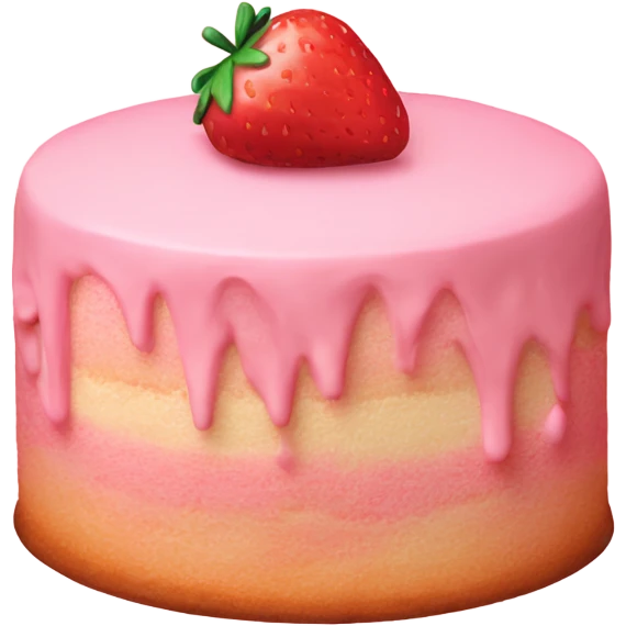 Light pink cake with strawberry on top  emoji