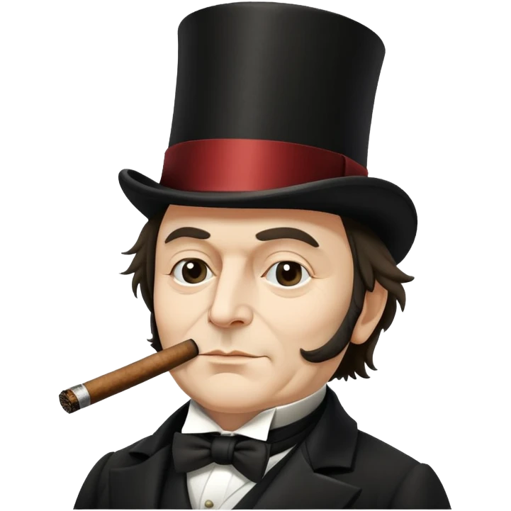 Isambard Kingdom Brunel with a top hat and cigar emoji