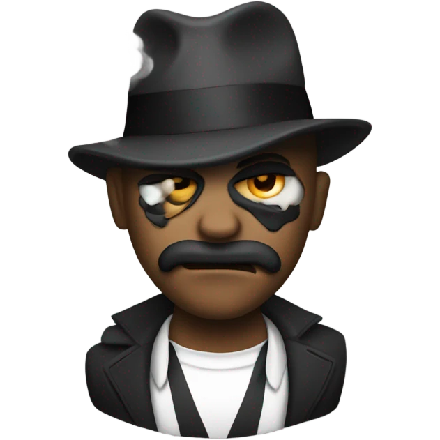 gangster with gas coming out of his mouth emoji